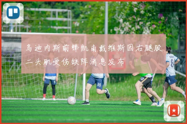 乌迪内斯前锋凯南戴维斯因右腿股二头肌受伤缺阵消息发布